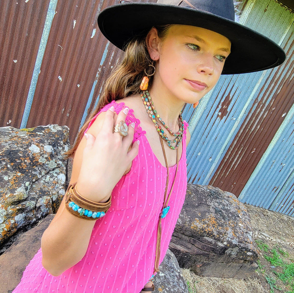 The Desert Fire Slab Earrings