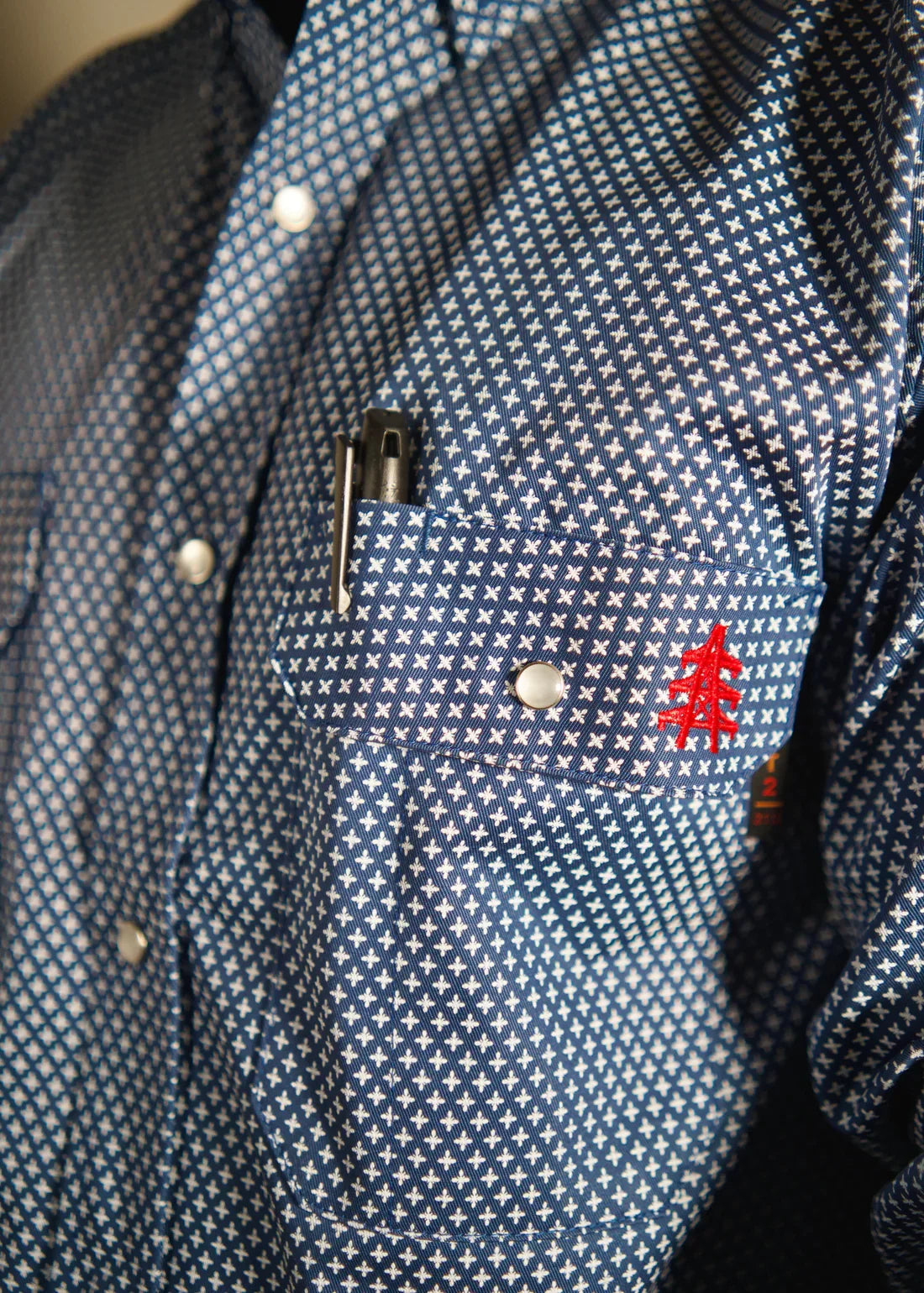 Honor Navy FR Pearl Snap – Western Flame-Resistant Work Shirt for Men