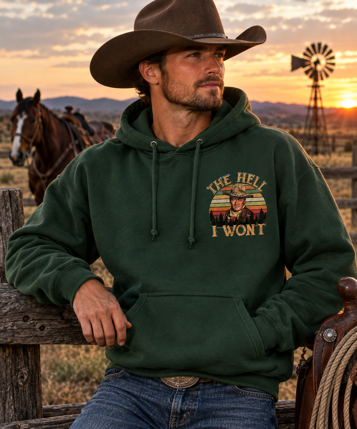 The Duke Rugged Cowboy Hoodie