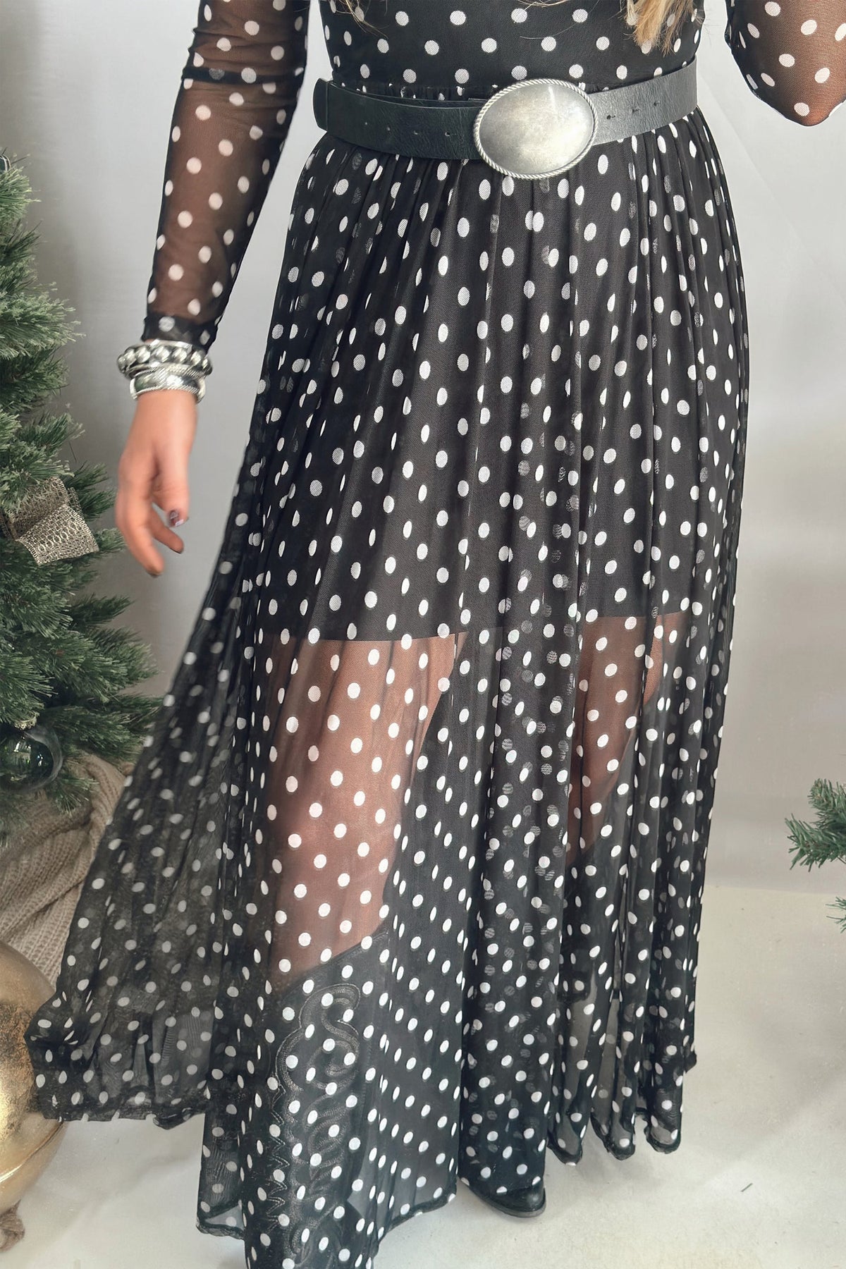 The Midnight Rodeo Polka Dot Maxi