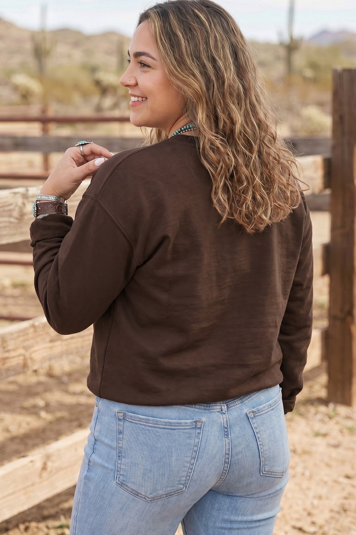 PRAY Letter Patchwork Plus Size Sweatshirt