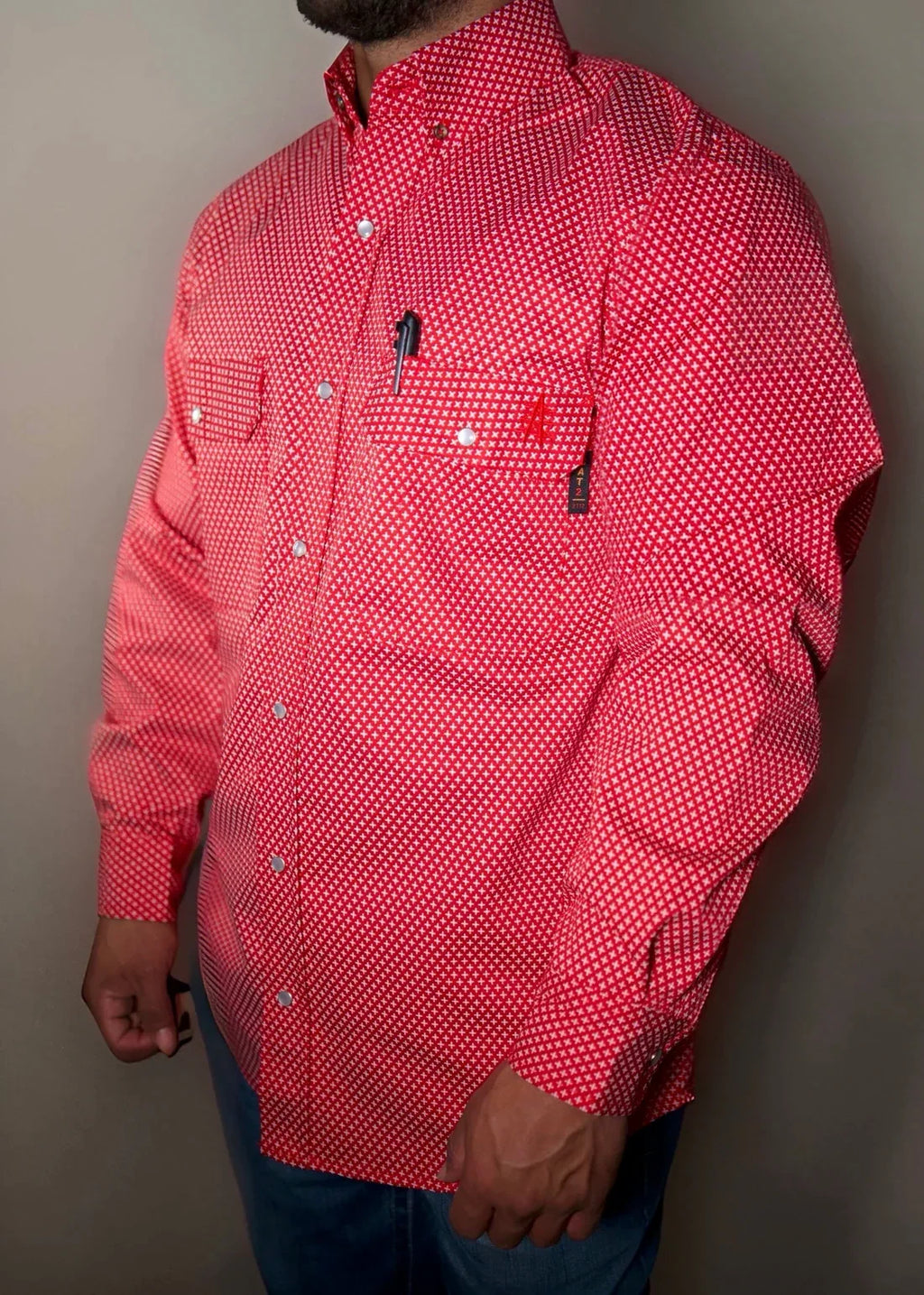 Alpha Red FR Pearl Snap – Western Flame-Resistant Work Shirt for Men