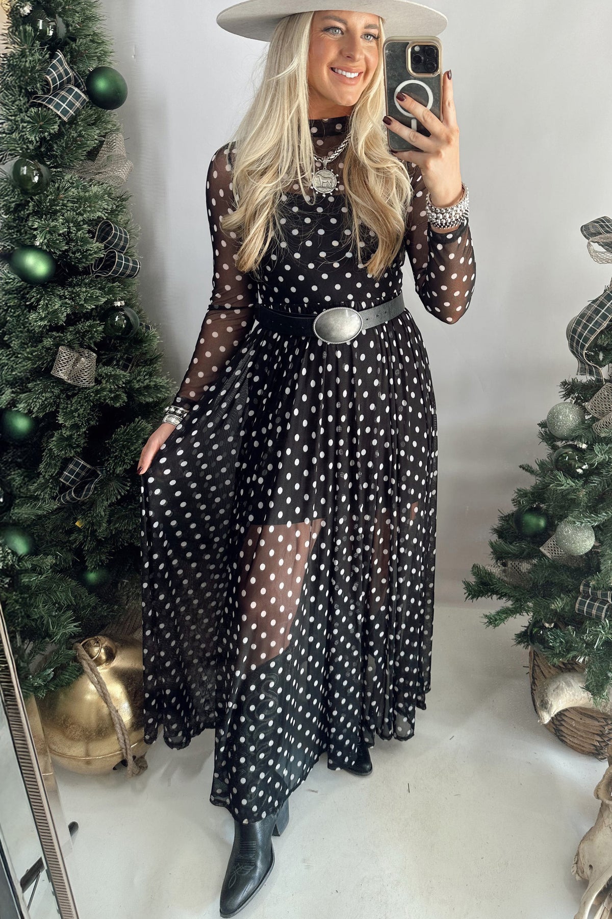 The Midnight Rodeo Polka Dot Maxi