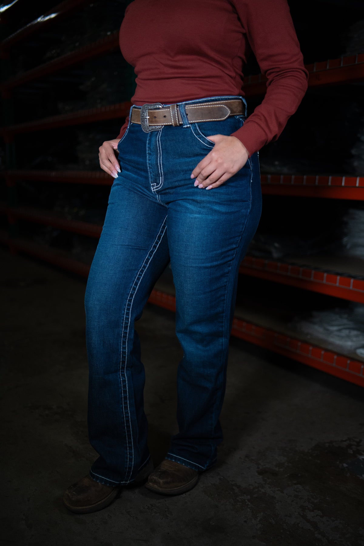 Women's FR High-Waisted Jeans – Western Flame-Resistant Work Denim for Women