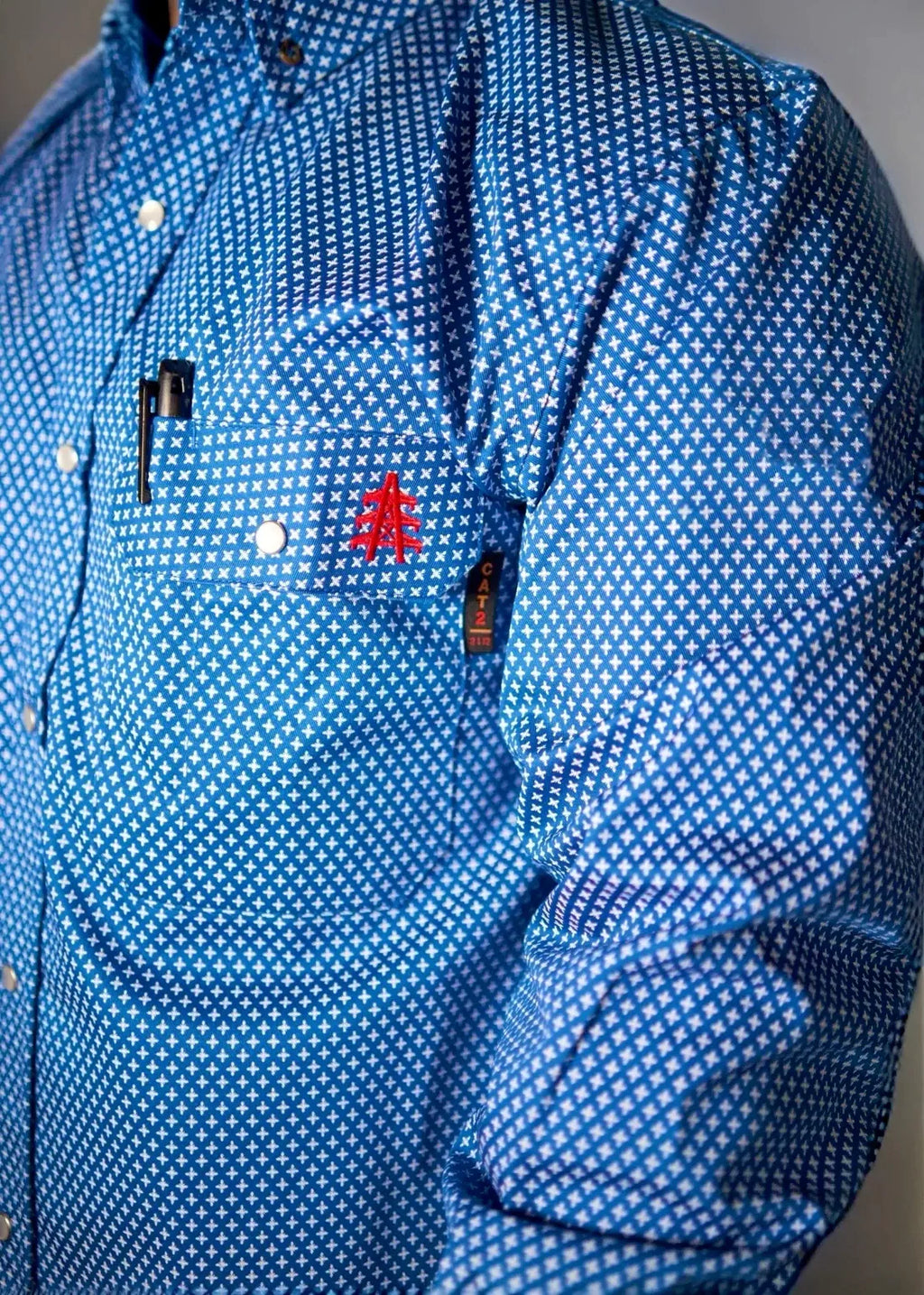 Royal Blue FR Pearl Snap – Western Flame-Resistant Work Shirt for Men