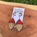 Split Football Earrings