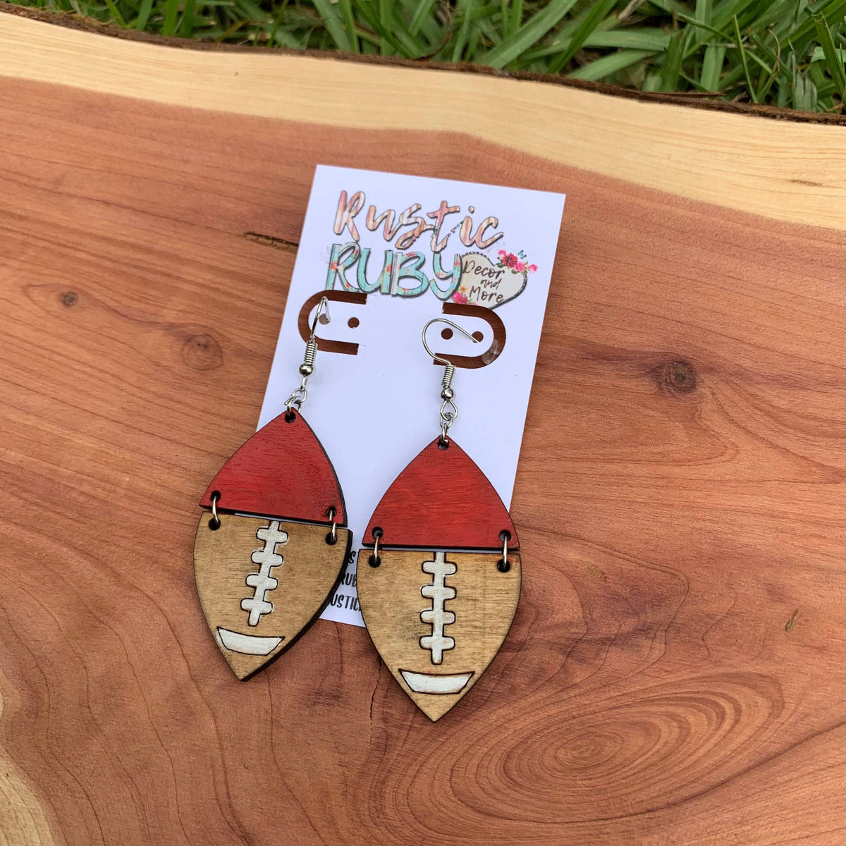 Split Football Earrings