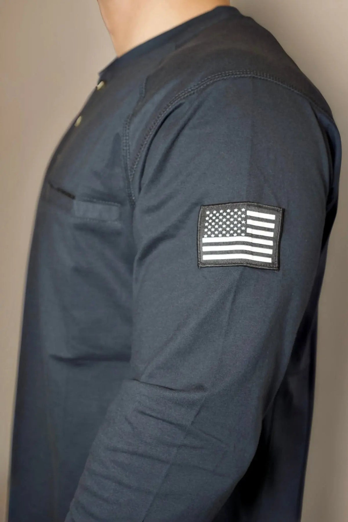 Black FR Henley – Western Flame-Resistant Work Shirt for Men