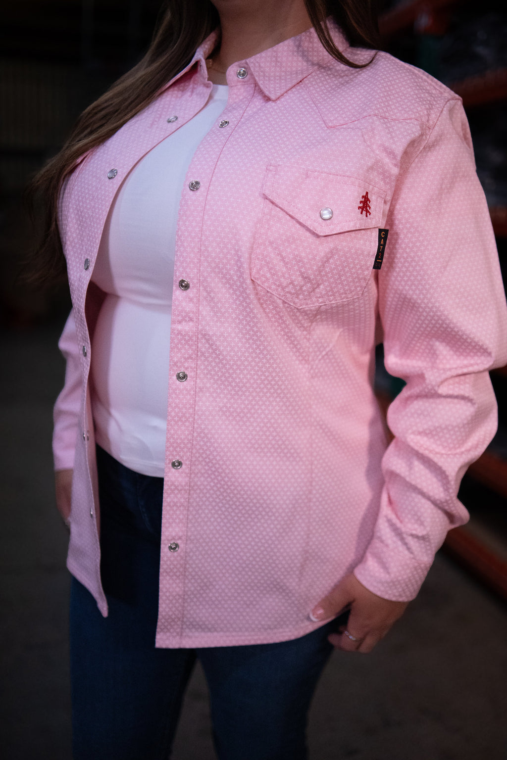 Ignite Pink Women's FR Pearl Snap – Western Flame-Resistant Work Shirt for Women
