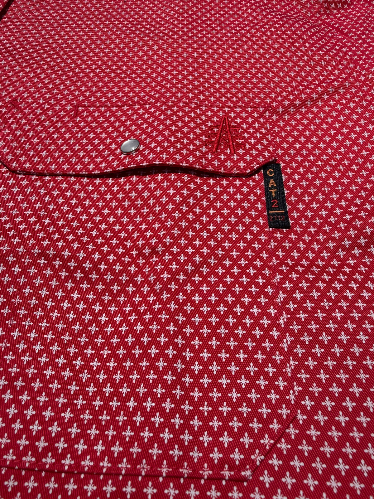 Alpha Red FR Pearl Snap – Western Flame-Resistant Work Shirt for Men