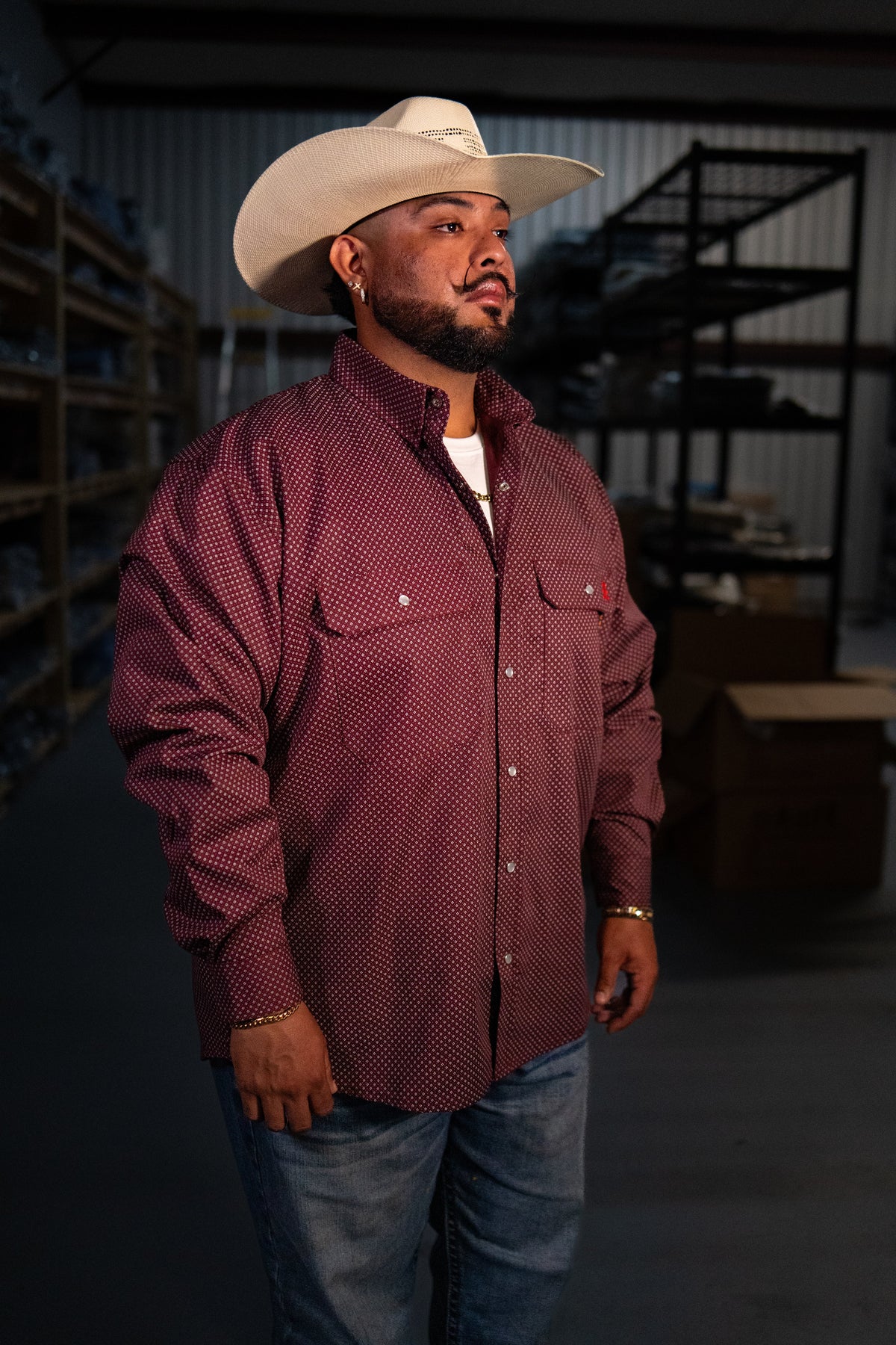 Rustline FR Pearl Snap with U.S. Flag – Western Flame-Resistant Work Shirt for Men