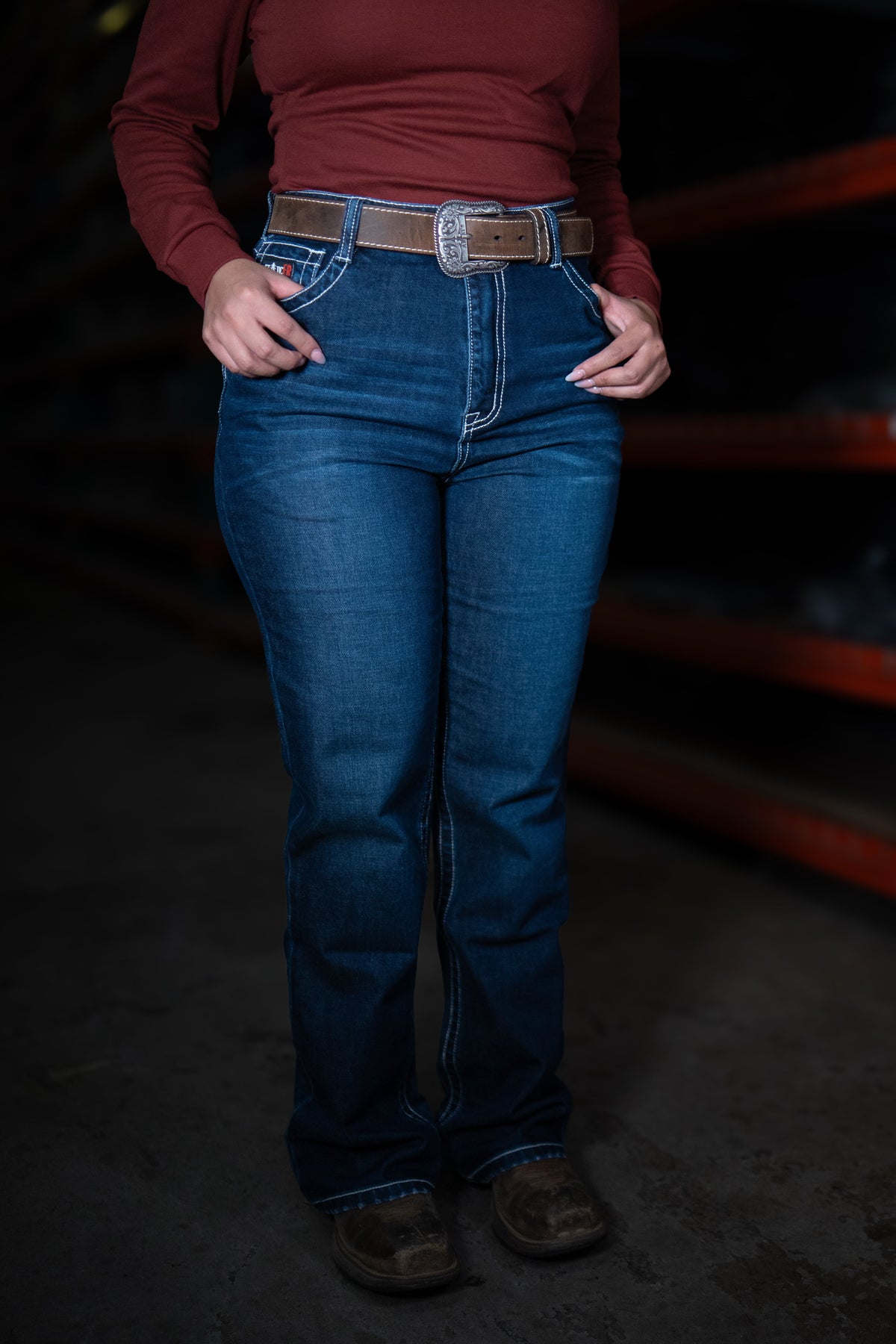 Women's FR High-Waisted Jeans – Western Flame-Resistant Work Denim for Women