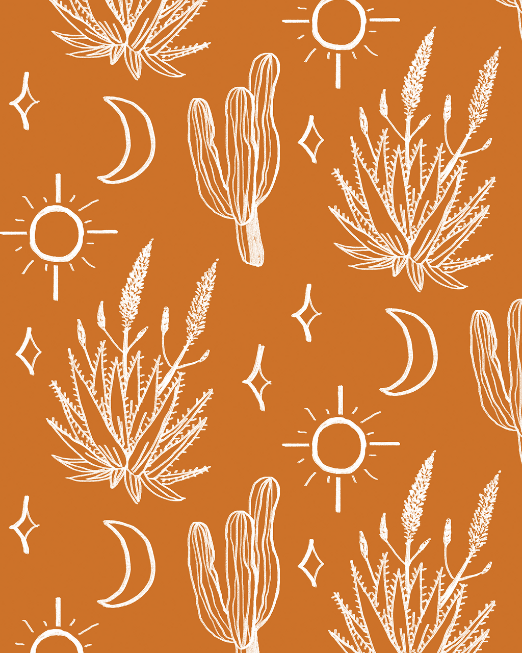 Desert Sky Wallpaper, Orange and White