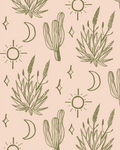Desert Sky Wallpaper, Clay and Green