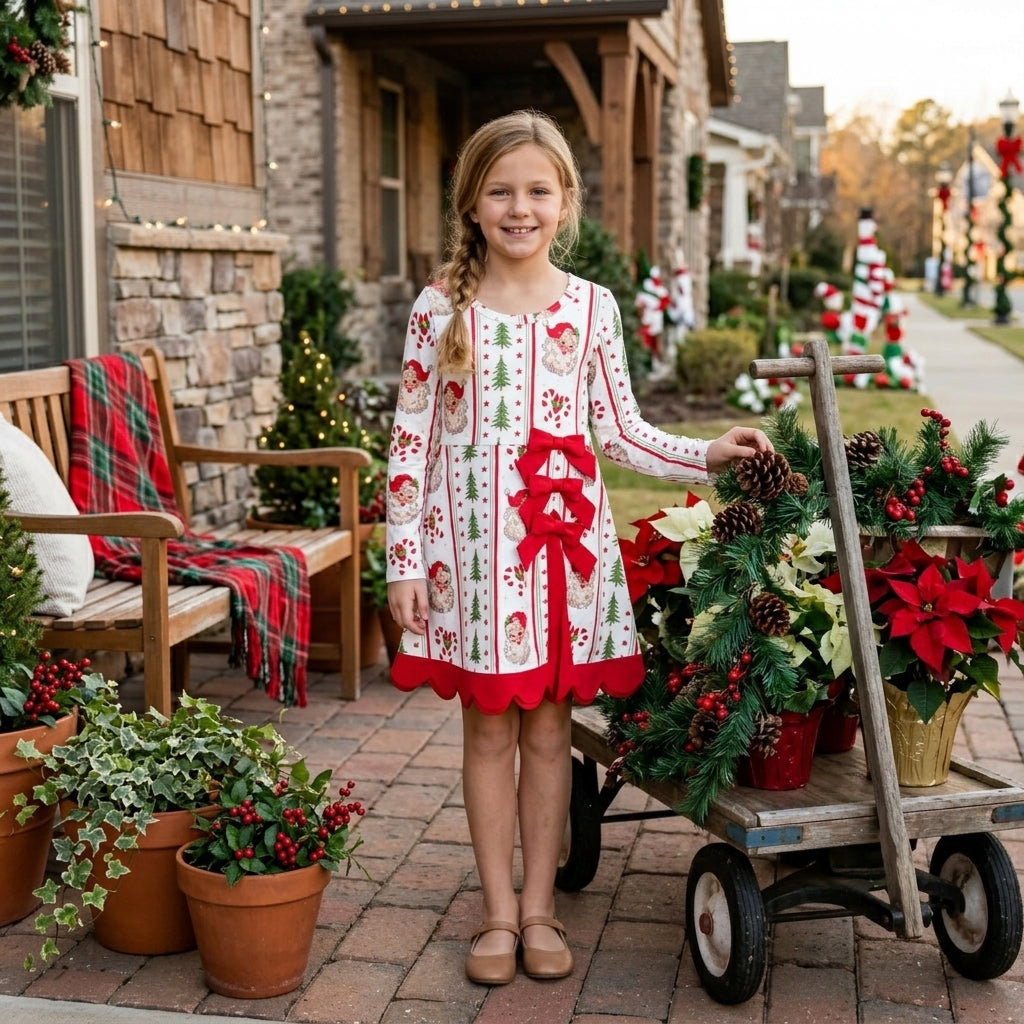 Santa Candy Cane Christmas tree dress