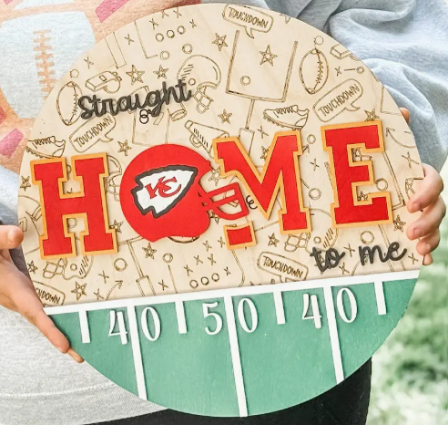 14" Chiefs "Straight Home to Me" Door Hanger – Taylor Inspired Football Decor