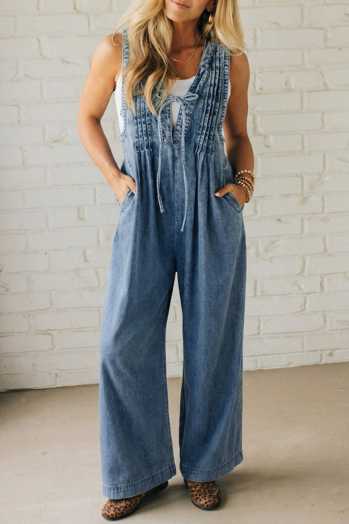 The Sweetwater Wide-Leg Denim Jumpsuit