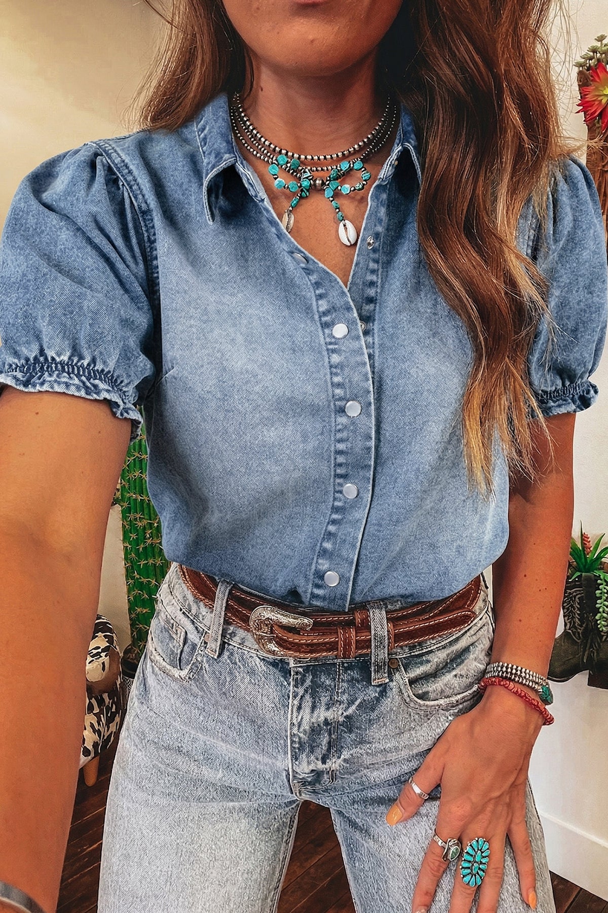 The Calamity Blue Snap Shirt