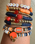 Navy Orange & Gold GameDay Bracelet