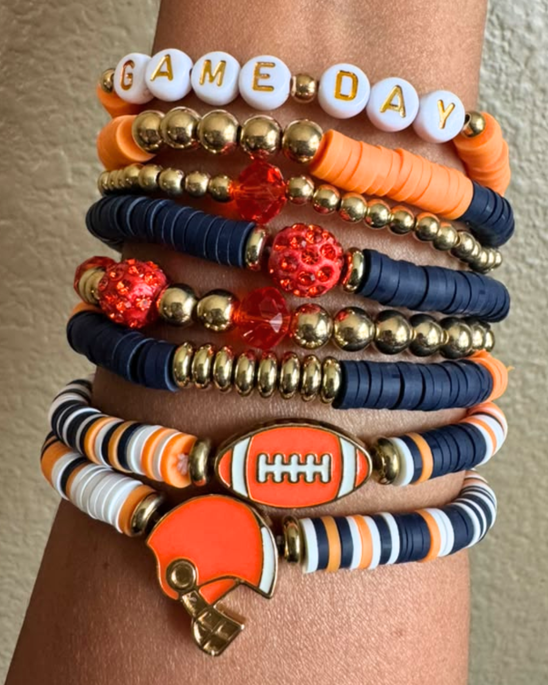 Navy Orange & Gold GameDay Bracelet