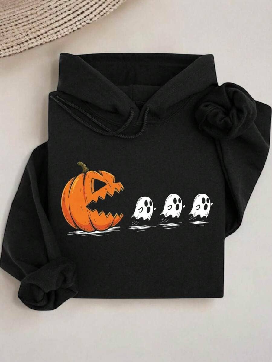 Halloween Pumpkin Pac Man Hoodie