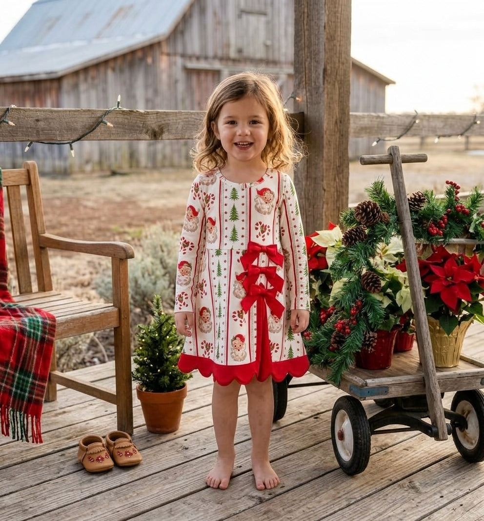 Santa Candy Cane Christmas tree dress