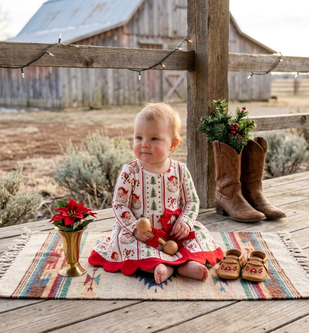 Santa Candy Cane Christmas tree dress