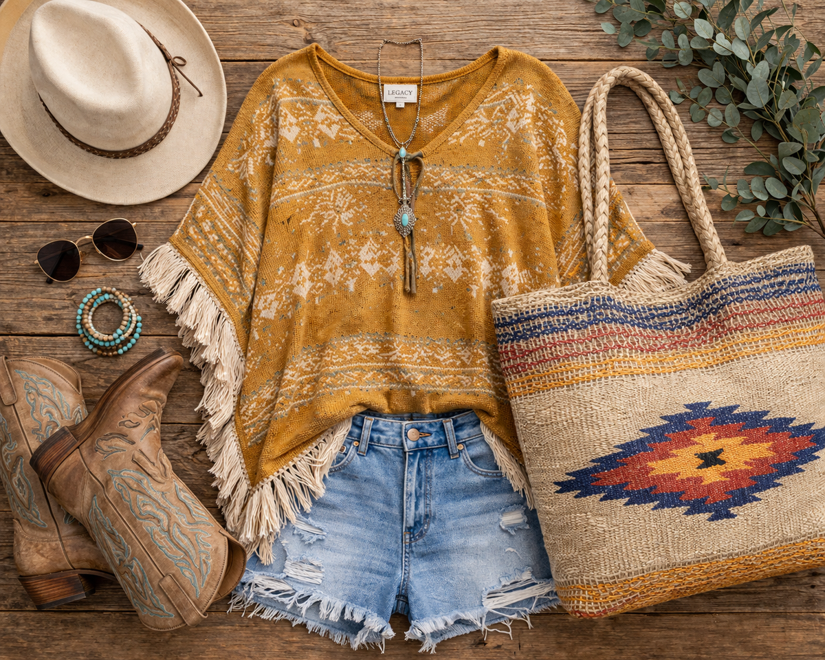 Desert Dusk Aztec Woven Tote