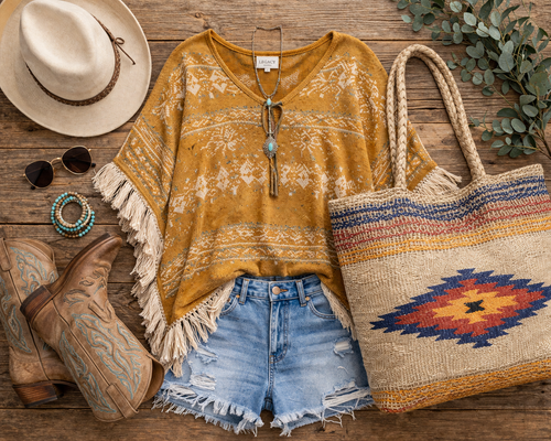 Desert Dusk Aztec Woven Tote