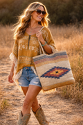 Desert Dusk Aztec Woven Tote