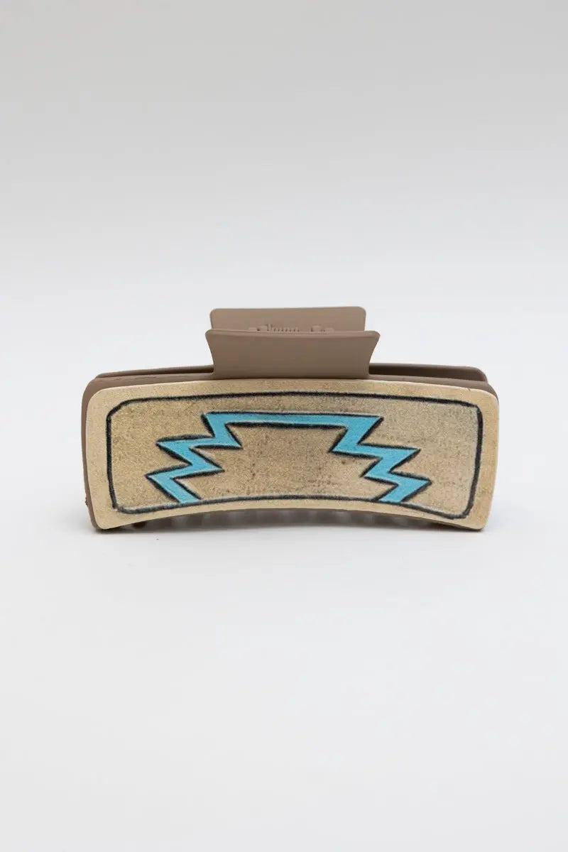 Turquoise Rodeo Hair Claw Clip – Geometric Western Hair Clip for Women